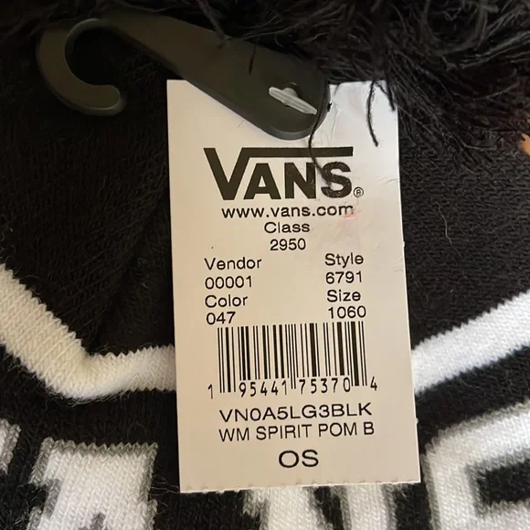 Vans WM Spirit Pom Black Checker Beanie Skateboarding Hat Women Men VN0A5LG3BLK - Picture 8 of 16